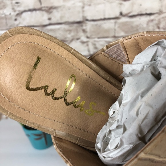 NEW Lulus Raelynn Nude Croc Peep Toe Mules - Picture 4 of 7